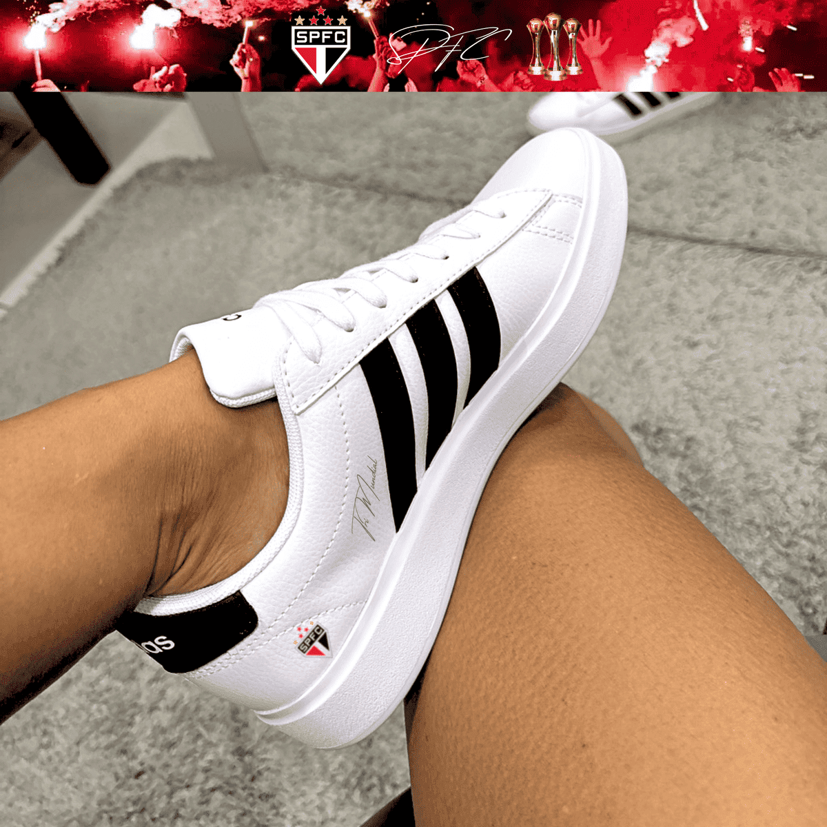 Exclusivo: Tênis Grand Court e VL Court 3.0 Signature Customizado SPFC Tri Mundial + *BRINDE 1x Caneca Oficial* - EDIÇÃO LIMITADA