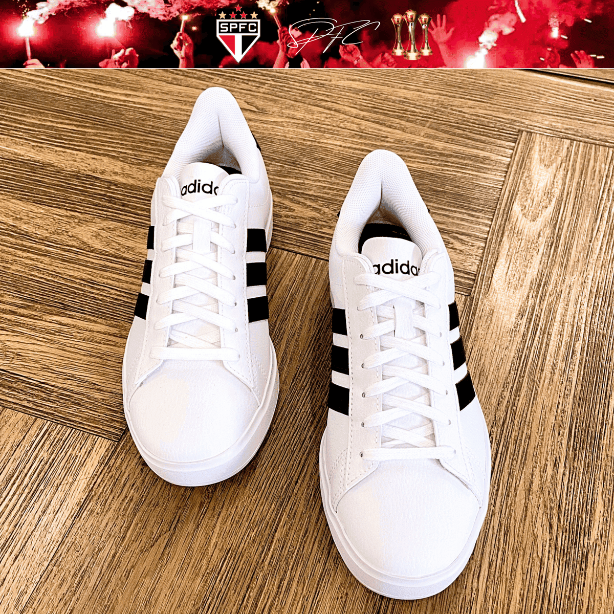 Exclusivo: Tênis Grand Court e VL Court 3.0 Signature Customizado SPFC Tri Mundial + *BRINDE 1x Caneca Oficial* - EDIÇÃO LIMITADA
