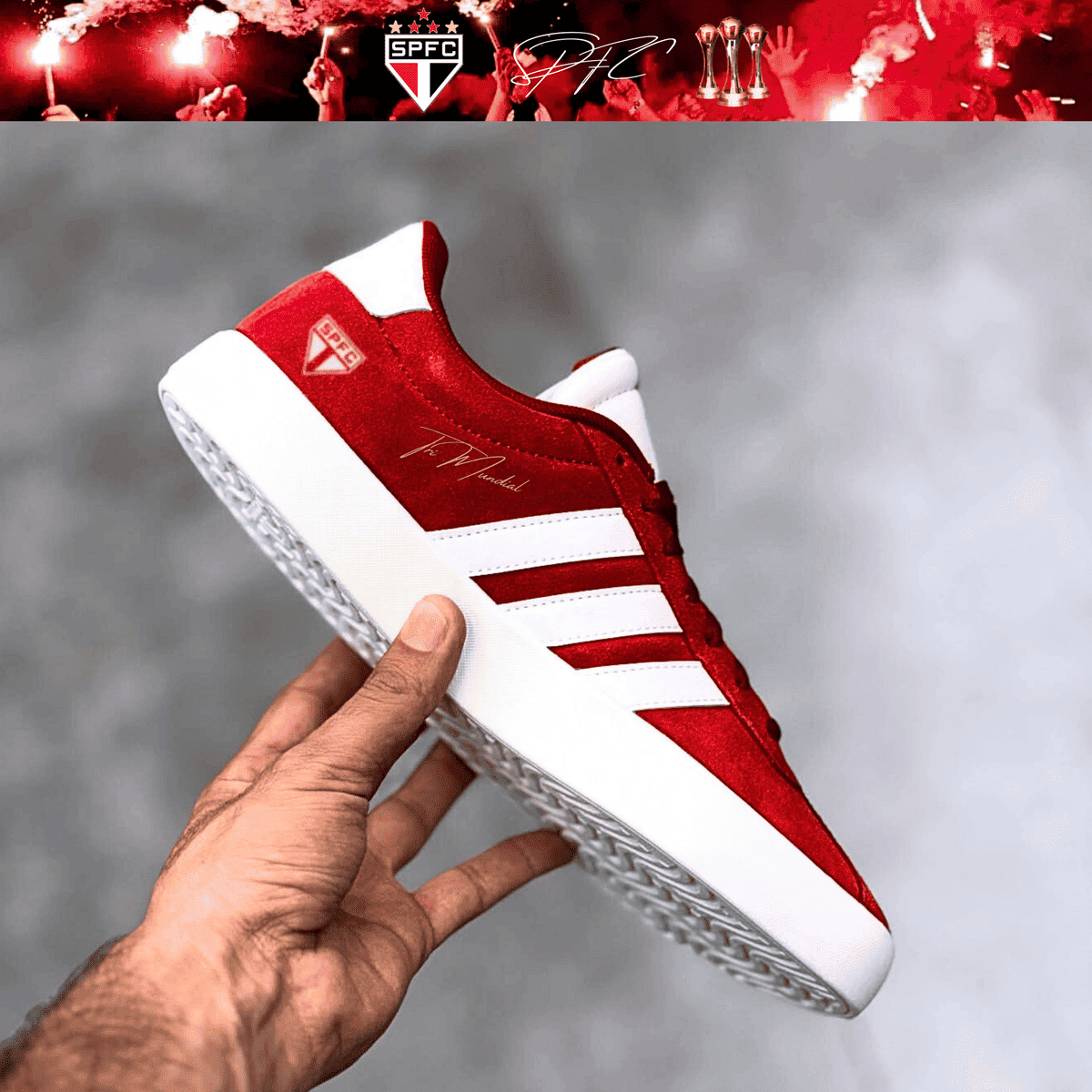 Exclusivo: Tênis Grand Court e VL Court 3.0 Signature Customizado SPFC Tri Mundial + *BRINDE 1x Caneca Oficial* - EDIÇÃO LIMITADA