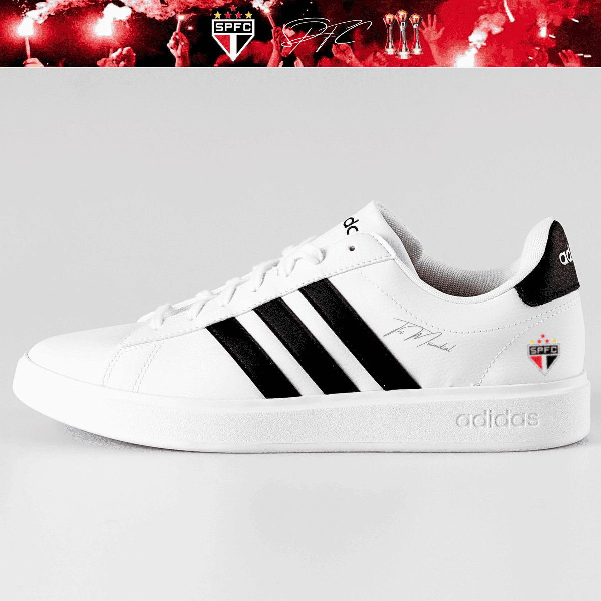 Exclusivo: Tênis Grand Court e VL Court 3.0 Signature Customizado SPFC Tri Mundial + *BRINDE 1x Caneca Oficial* - EDIÇÃO LIMITADA