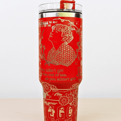 Exclusivo: Garrafa Térmica 1.2L Edição Especial BTS Customizada Gravação Laser + *BRINDE 1x Chaveiro Exclusivo* - EDIÇÃO LIMITADA