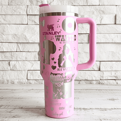 Exclusivo: Garrafa Térmica 1.2L Edição Especial Justin Bieber Customizada Gravação Laser + *BRINDE 1x Chaveiro Exclusivo* - EDIÇÃO LIMITADA