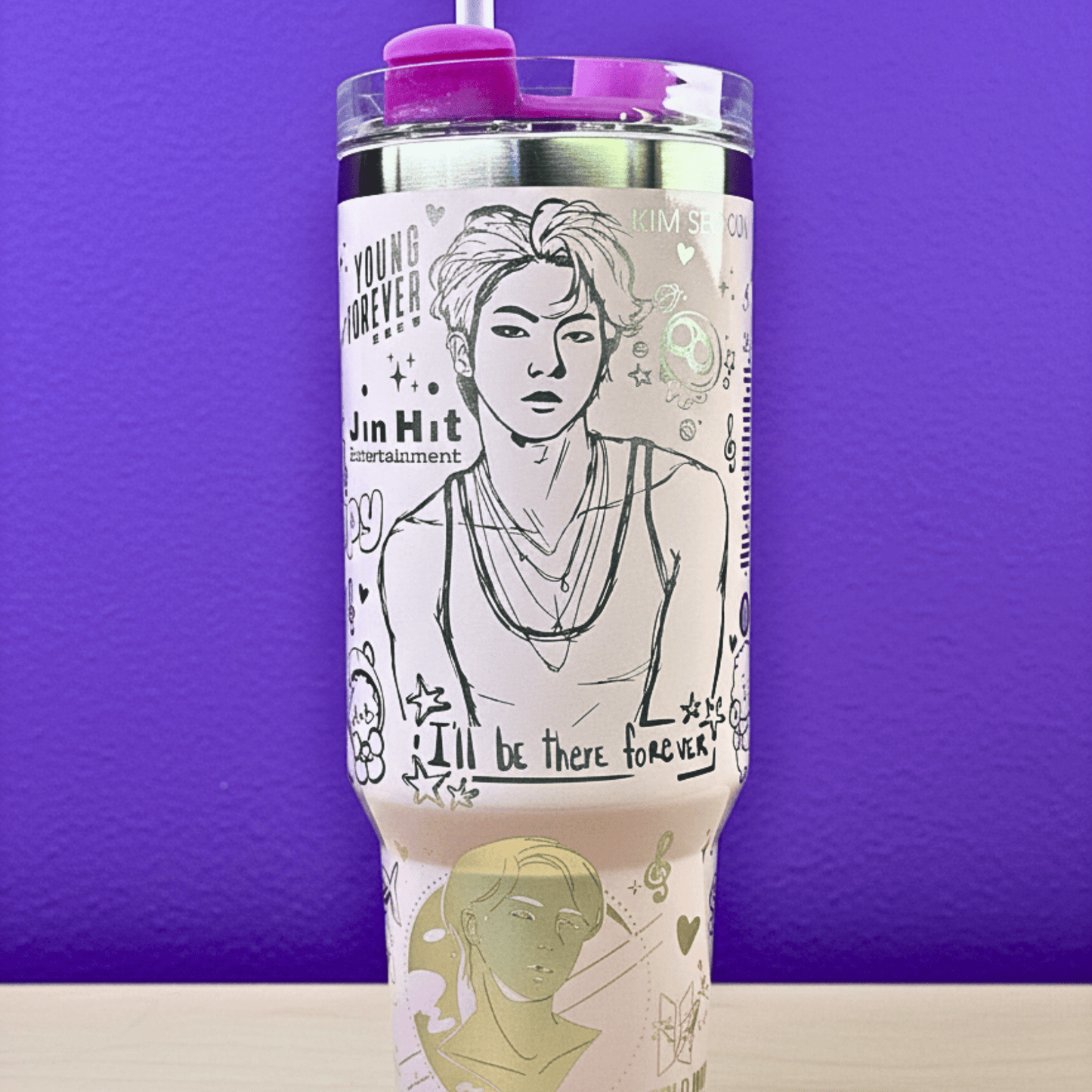 Exclusivo: Garrafa Térmica 1.2L Edição Especial BTS Customizada Gravação Laser + *BRINDE 1x Chaveiro Exclusivo* - EDIÇÃO LIMITADA