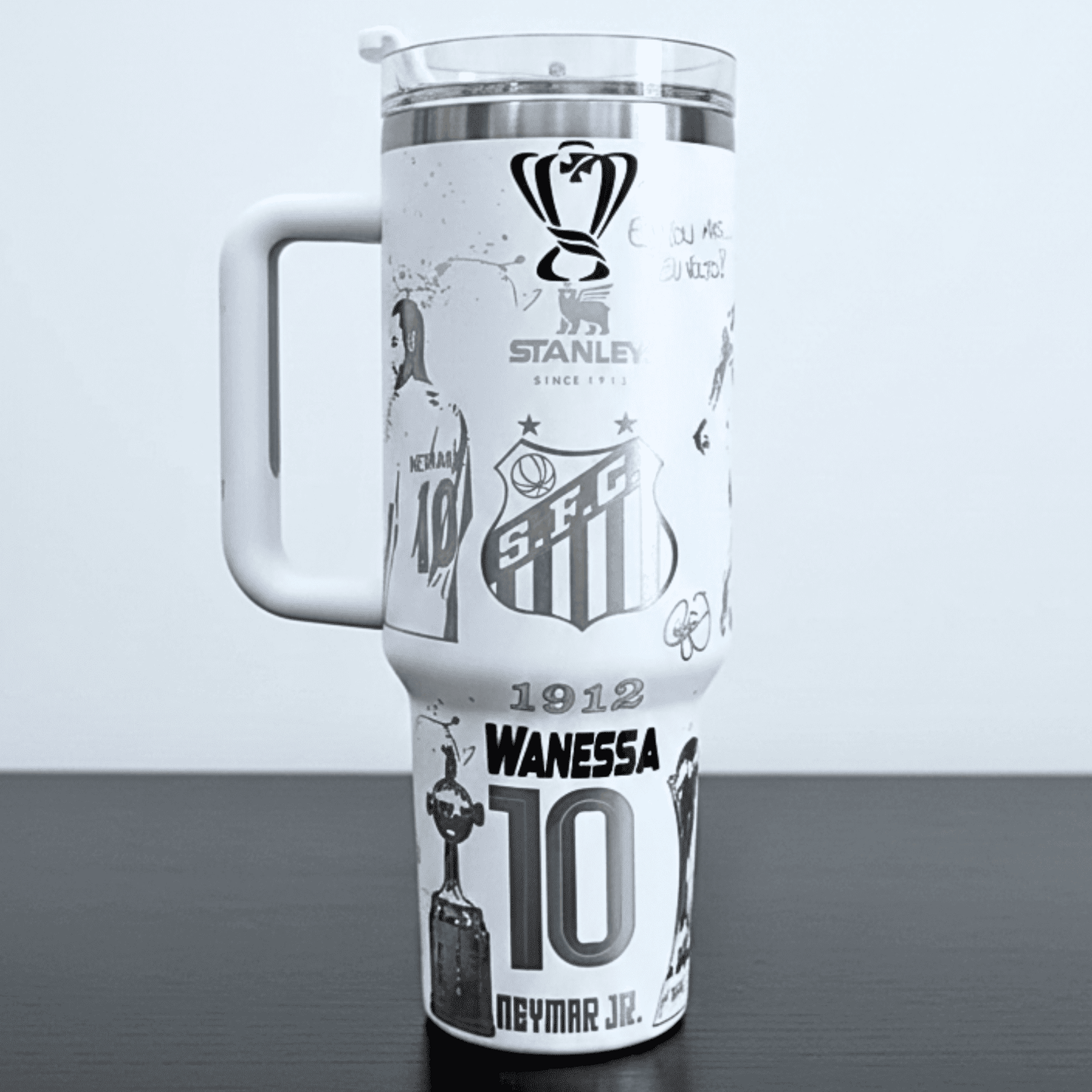 Exclusivo: Garrafa Térmica 1.2L Edição Especial Santos Customizada Gravação Laser + *BRINDE 1x Chaveiro Exclusivo* - EDIÇÃO LIMITADA