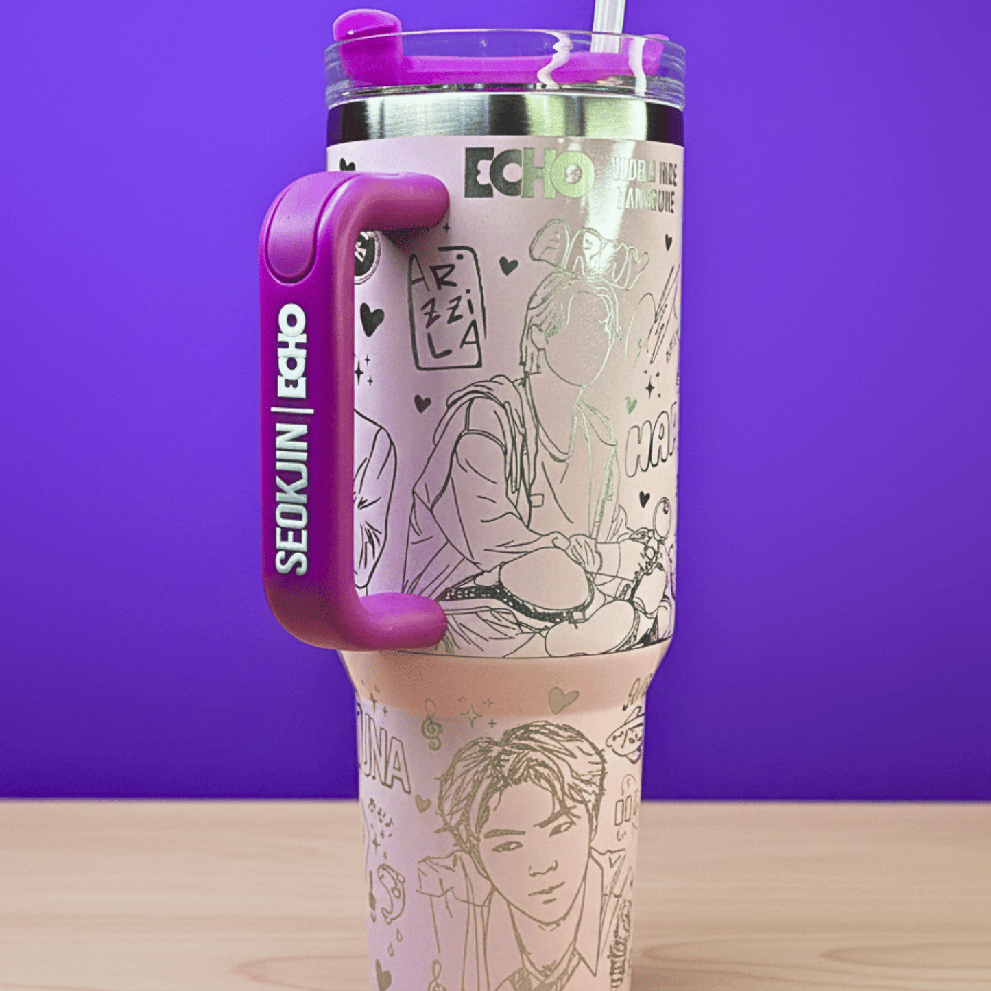 Exclusivo: Garrafa Térmica 1.2L Edição Especial BTS Customizada Gravação Laser + *BRINDE 1x Chaveiro Exclusivo* - EDIÇÃO LIMITADA