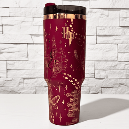 Exclusivo: Garrafa Térmica 1.2L Edição Especial HP Dourada e Metalizada Customizada Gravação Laser + *BRINDE 1x Chaveiro Exclusivo* - EDIÇÃO LIMITADA