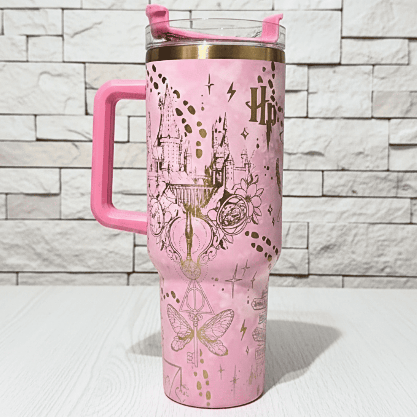 Exclusivo: Garrafa Térmica 1.2L Edição Especial HP Dourada e Metalizada Customizada Gravação Laser + *BRINDE 1x Chaveiro Exclusivo* - EDIÇÃO LIMITADA