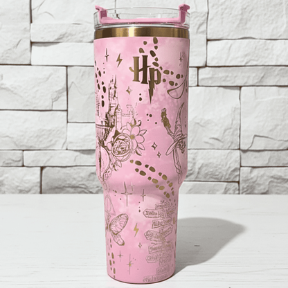 Exclusivo: Garrafa Térmica 1.2L Edição Especial HP Dourada e Metalizada Customizada Gravação Laser + *BRINDE 1x Chaveiro Exclusivo* - EDIÇÃO LIMITADA