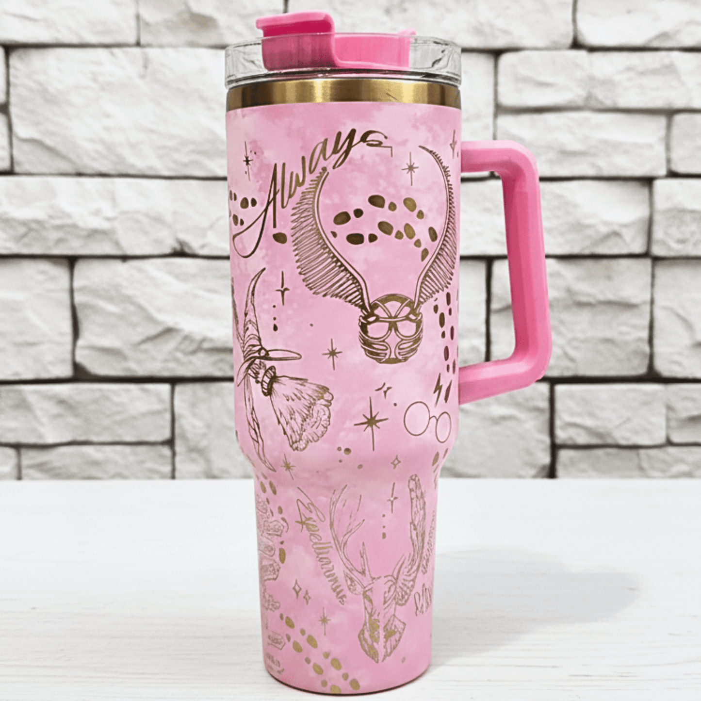 Exclusivo: Garrafa Térmica 1.2L Edição Especial HP Dourada e Metalizada Customizada Gravação Laser + *BRINDE 1x Chaveiro Exclusivo* - EDIÇÃO LIMITADA