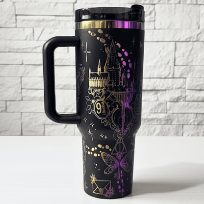 Exclusivo: Garrafa Térmica 1.2L Edição Especial HP Dourada e Metalizada Customizada Gravação Laser + *BRINDE 1x Chaveiro Exclusivo* - EDIÇÃO LIMITADA