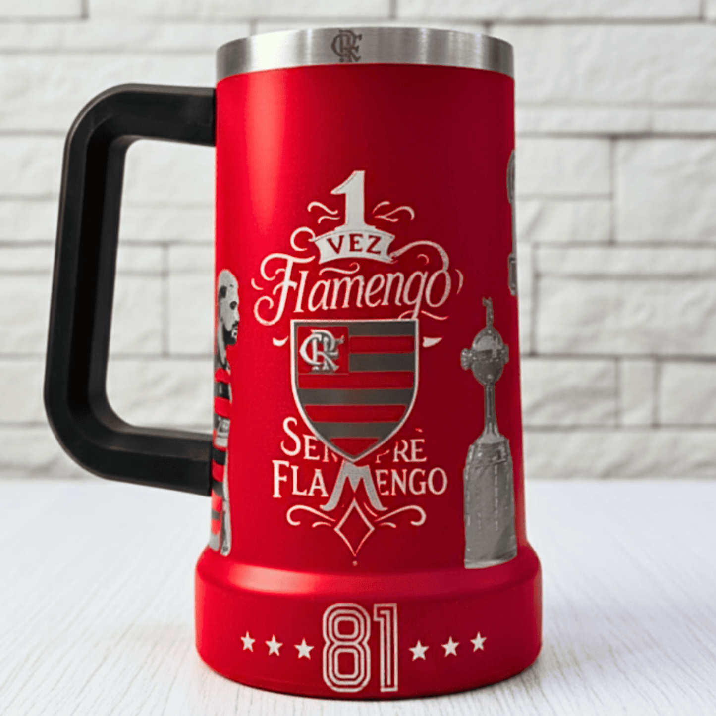 Exclusivo: Caneca Térmica 710ml Edição Especial Mengão Tetra Libertadores Customizada Gravação Laser + *BRINDE 1x Chaveiro Exclusivo* - EDIÇÃO LIMITADA