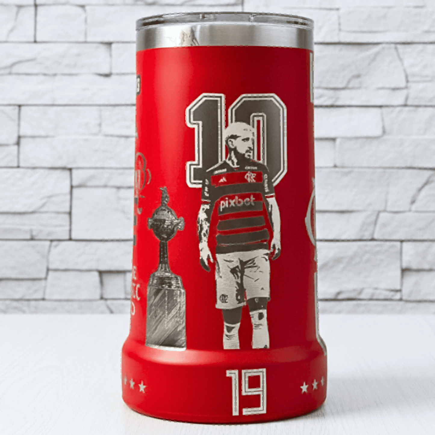 Exclusivo: Caneca Térmica 710ml Edição Especial Mengão Tetra Libertadores Customizada Gravação Laser + *BRINDE 1x Chaveiro Exclusivo* - EDIÇÃO LIMITADA