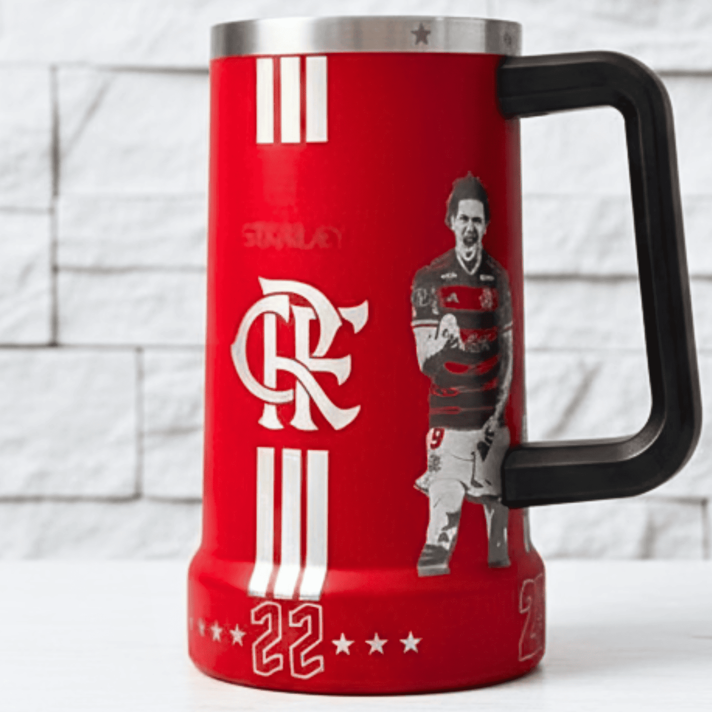 Exclusivo: Caneca Térmica 710ml Edição Especial Mengão Tetra Libertadores Customizada Gravação Laser + *BRINDE 1x Chaveiro Exclusivo* - EDIÇÃO LIMITADA