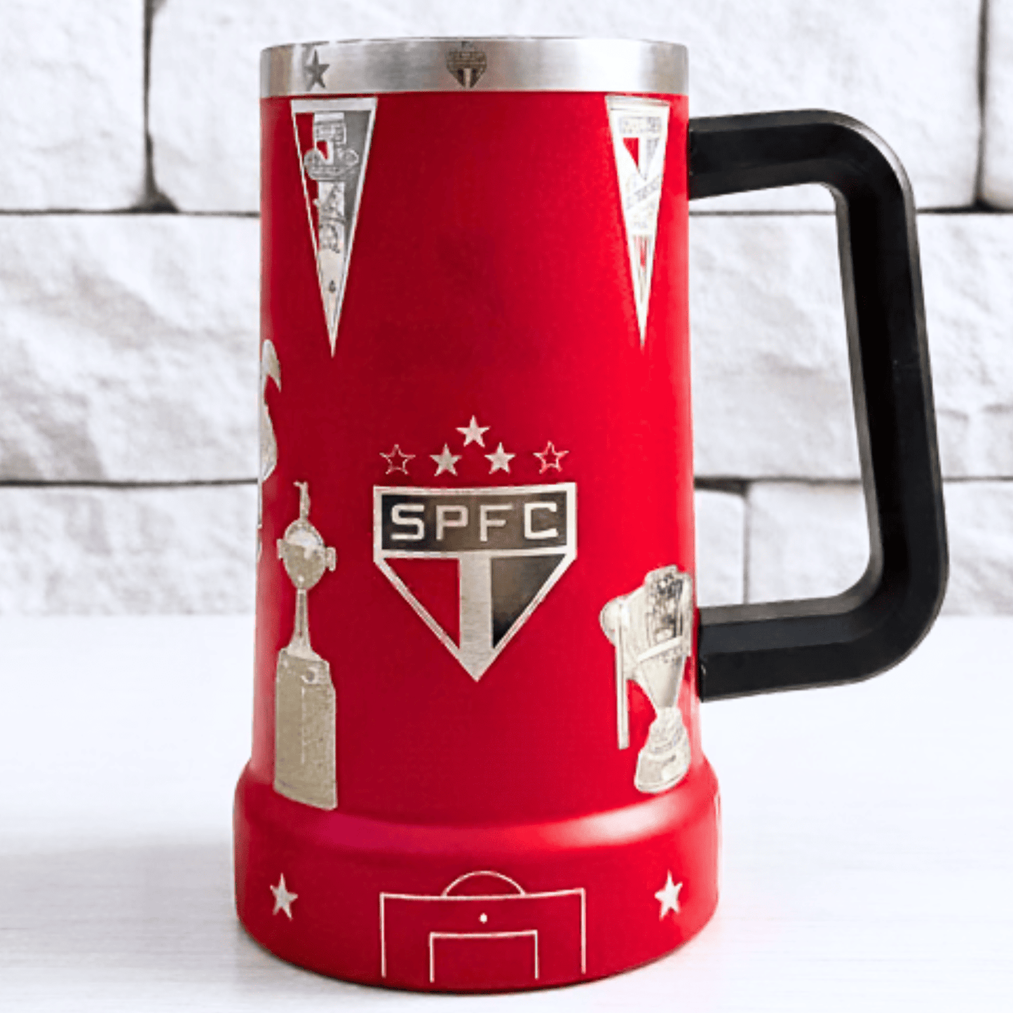 Exclusivo: Caneca Térmica 710ml Edição Especial São Paulo Tri Mundial Customizada Gravação Laser + *BRINDE 1x Chaveiro Exclusivo* - EDIÇÃO LIMITADA