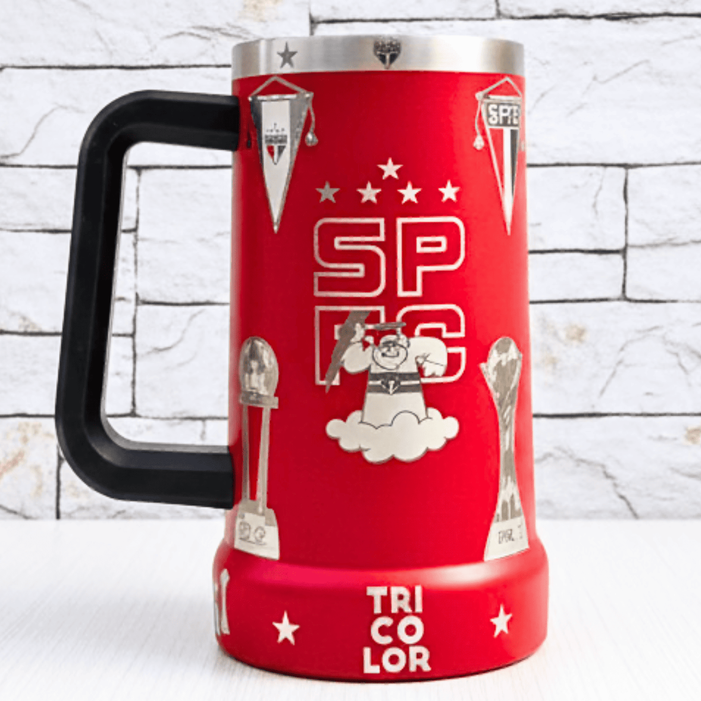 Exclusivo: Caneca Térmica 710ml Edição Especial São Paulo Tri Mundial Customizada Gravação Laser + *BRINDE 1x Chaveiro Exclusivo* - EDIÇÃO LIMITADA