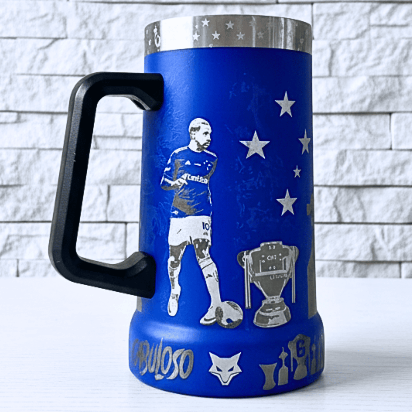 Exclusivo: Caneca Térmica 710ml Edição Especial Cruzeiro Customizada Gravação Laser + *BRINDE 1x Chaveiro Exclusivo* - EDIÇÃO LIMITADA