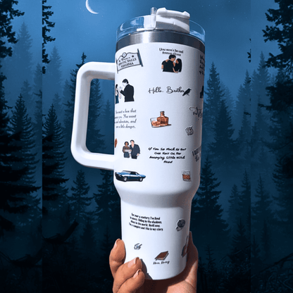 Exclusivo: Garrafa Térmica 1.2L Especial TVD Diários de um Vampiro Customizada Gravação Permanente + *BRINDE 1x Chaveiro Exclusivo* - EDIÇÃO LIMITADA