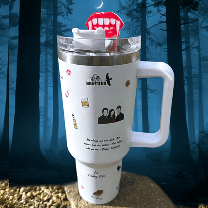 Exclusivo: Garrafa Térmica 1.2L Especial TVD Diários de um Vampiro Customizada Gravação Permanente + *BRINDE 1x Chaveiro Exclusivo* - EDIÇÃO LIMITADA