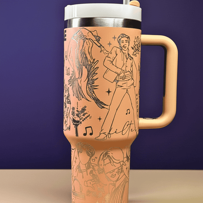 Exclusivo: Garrafa Térmica 1.2L Edição Especial BTS Customizada Gravação Laser + *BRINDE 1x Chaveiro Exclusivo* - EDIÇÃO LIMITADA