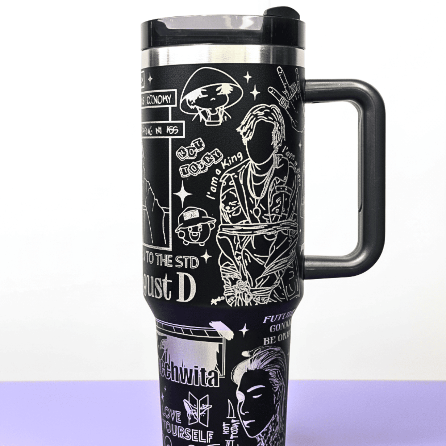 Exclusivo: Garrafa Térmica 1.2L Edição Especial BTS Customizada Gravação Laser + *BRINDE 1x Chaveiro Exclusivo* - EDIÇÃO LIMITADA