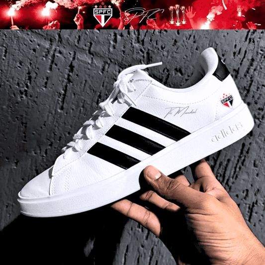 Exclusivo: Tênis Grand Court e VL Court 3.0 Signature Customizado SPFC Tri Mundial + *BRINDE 1x Caneca Oficial* - EDIÇÃO LIMITADA