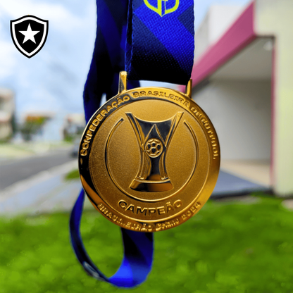 Exclusivo: Quadro de Medalhas Botafogo Multicampeão 2024 Brasileirão e Libertadores Moldura de Madeira 33x33cm + *BRINDE 1x Caneca* - EDIÇÃO LIMITADA