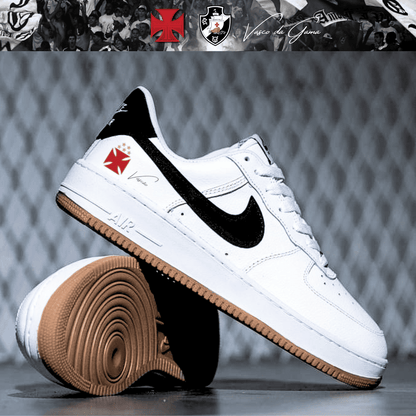 Exclusivo: Tênis Air Force White Black Obsidian Signature Customizado do Vasco + *BRINDE 1x Caneca Oficial* - EDIÇÃO LIMITADA