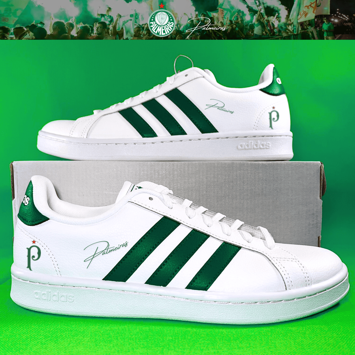 Exclusivo: Tênis Grand Court e VL Court 3.0 Signature Customizado Verdão Palestra Itália + *BRINDE 1x Caneca Oficial* - EDIÇÃO LIMITADA