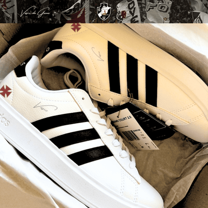 Exclusivo: Tênis Grand Court Signature Customizado Vasco Gigante da Colina + *BRINDE 1x Caneca Oficial* - EDIÇÃO LIMITADA