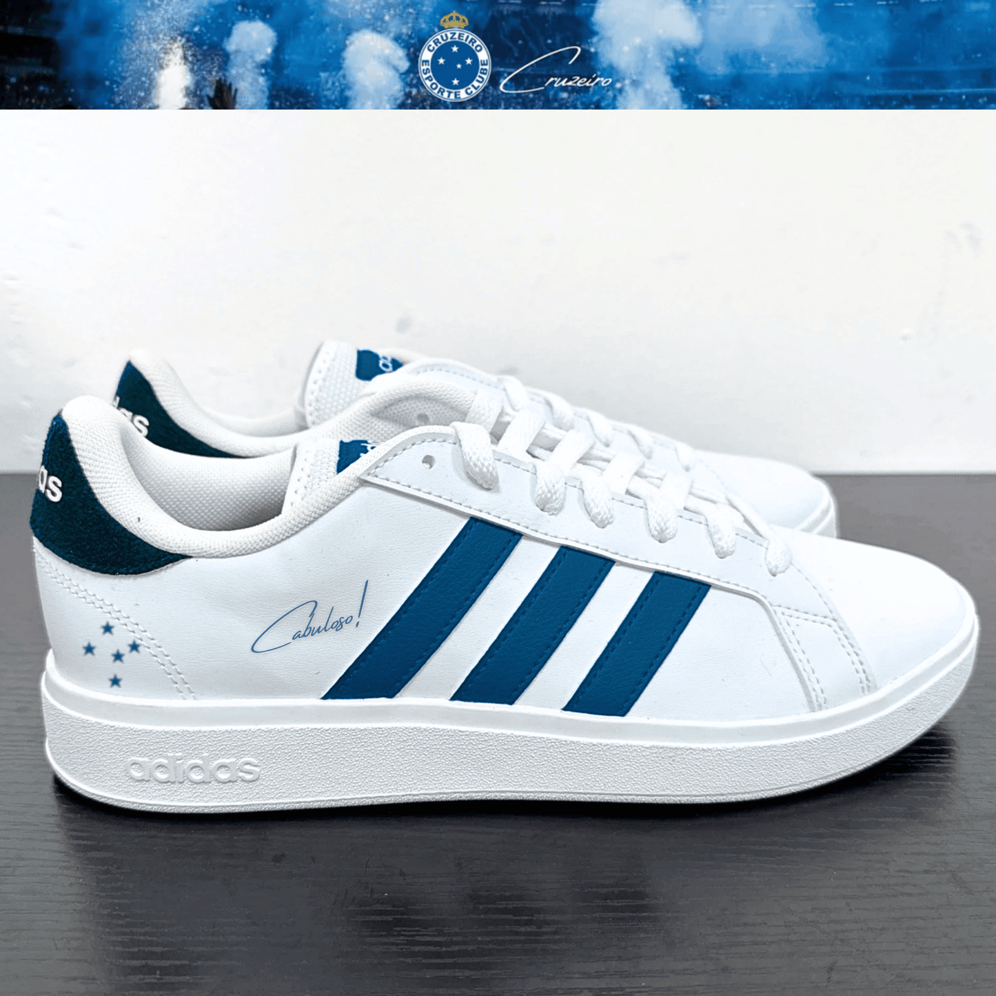 Exclusivo: Tênis Grand Court e VL Court 3.0 Signature Nova Versão Customizada do Cruzeiro + *BRINDE 1x Caneca* - EDIÇÃO LIMITADA