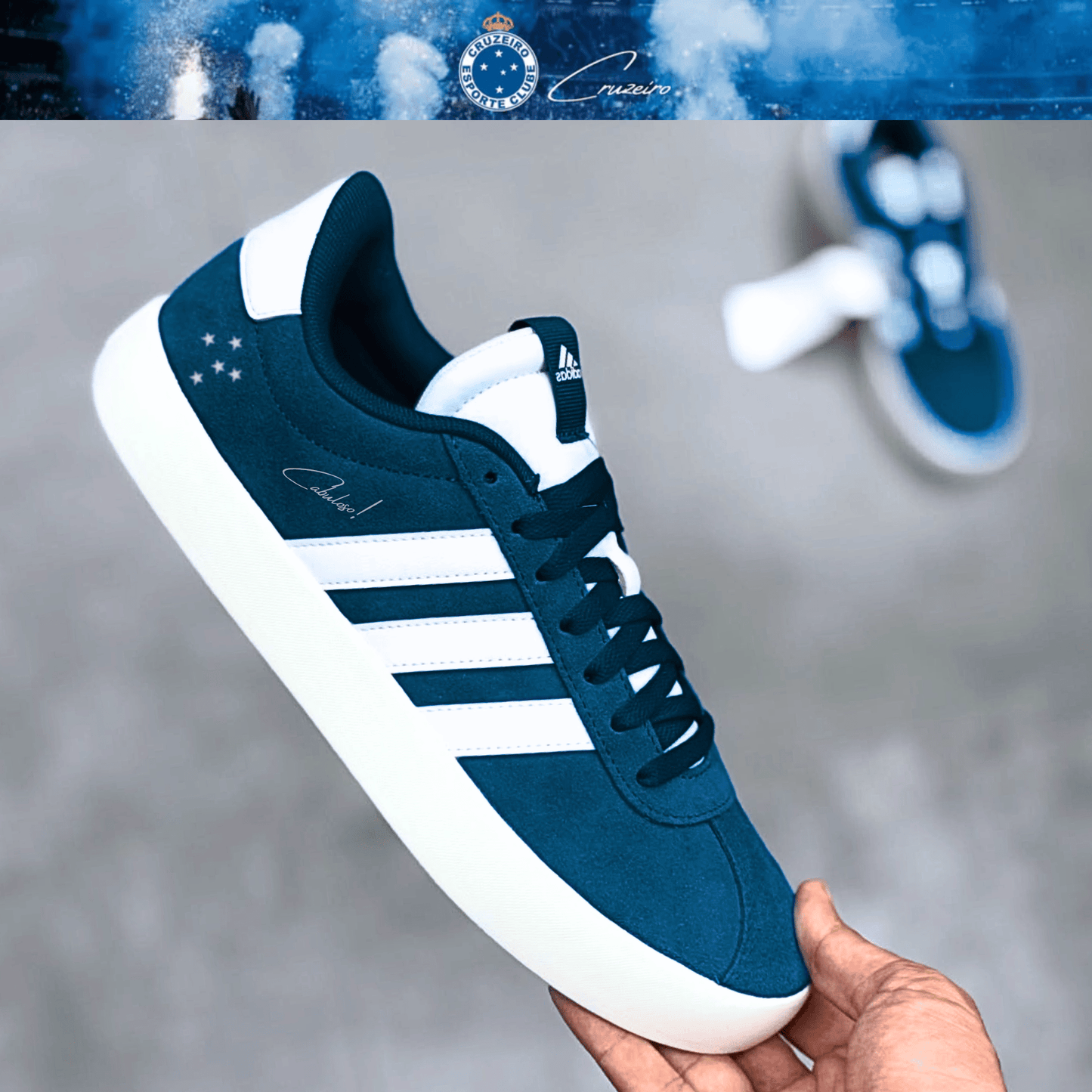 Exclusivo: Tênis Grand Court e VL Court 3.0 Signature Nova Versão Customizada do Cruzeiro + *BRINDE 1x Caneca* - EDIÇÃO LIMITADA