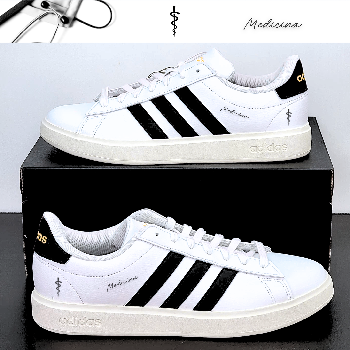 Exclusivo: Tênis Grand Court e VL Court 3.0 Signature Customizado de Medicina + *BRINDE 1x Caneca* - EDIÇÃO LIMITADA