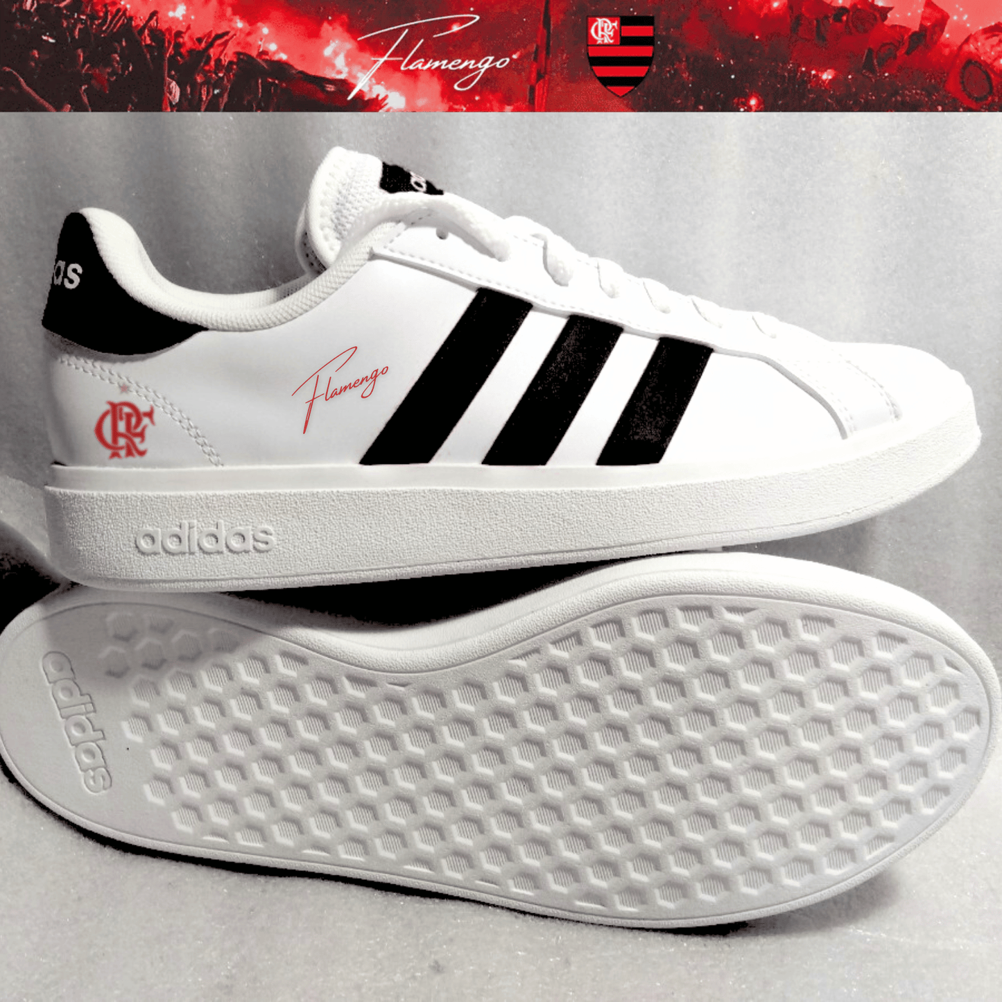 Exclusivo: Tênis Grand Court e VL Court 3.0 Signature Nova Versão Customizada do Mengão + *BRINDE 1x Caneca* - EDIÇÃO LIMITADA