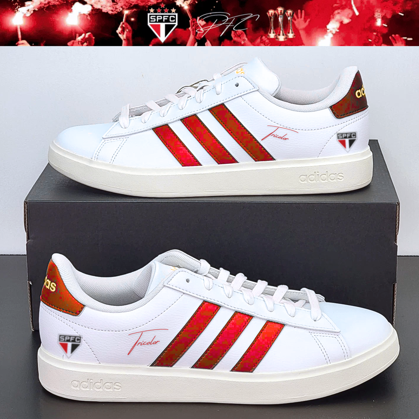 Exclusivo: Tênis Grand Court e VL Court 3.0 Signature Customizado do São Paulo + *BRINDE 1x Caneca Oficial* - EDIÇÃO LIMITADA