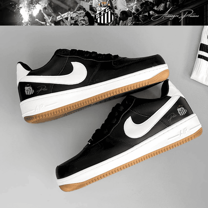 Exclusivo: Tênis Air Force White Black Obsidian Signature Customizado do Santos + *BRINDE 1x Caneca Oficial* - EDIÇÃO LIMITADA