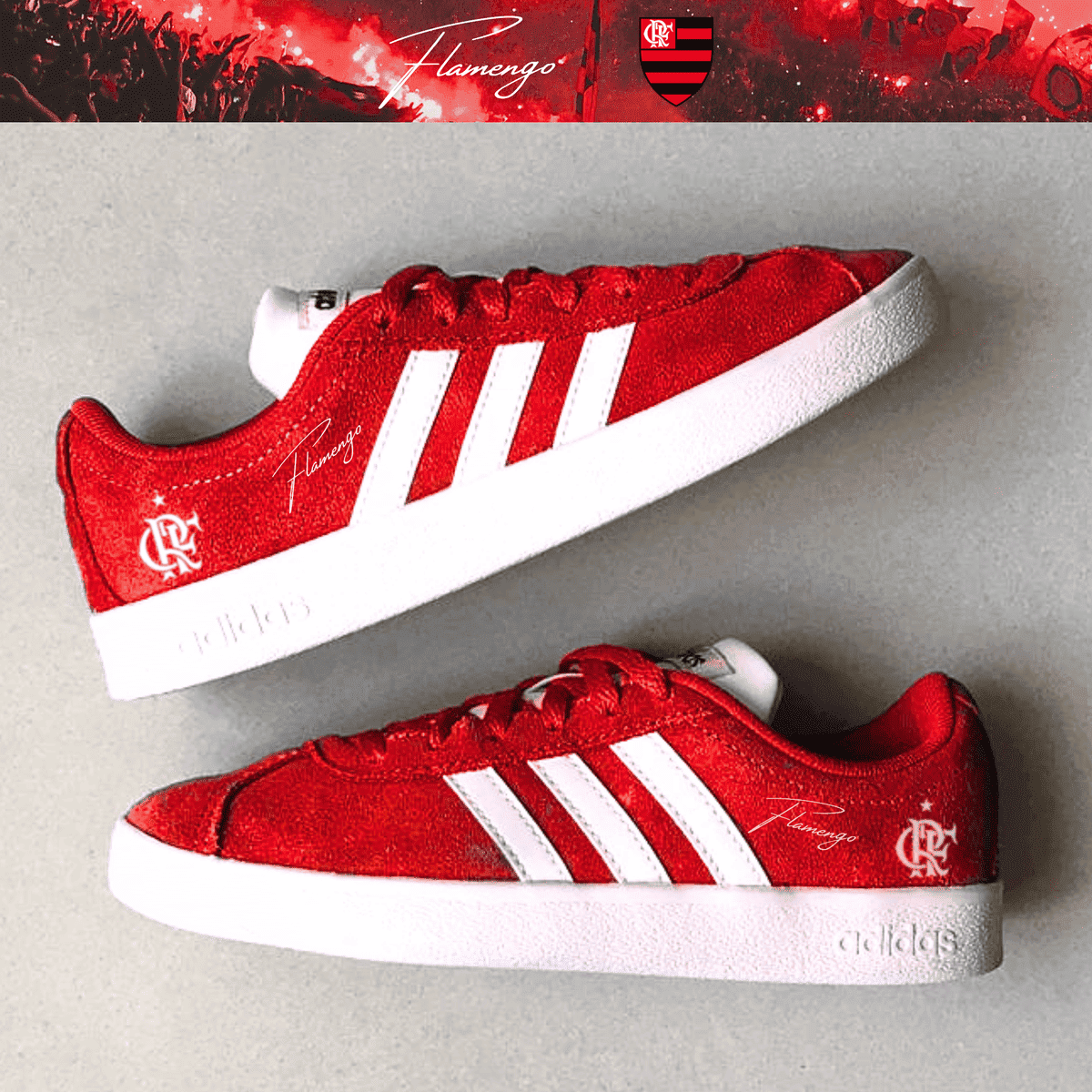 Exclusivo: Tênis Grand Court e VL Court 3.0 Signature Customizado do Mengão CRF + *BRINDE 1x Caneca Oficial* - EDIÇÃO LIMITADA