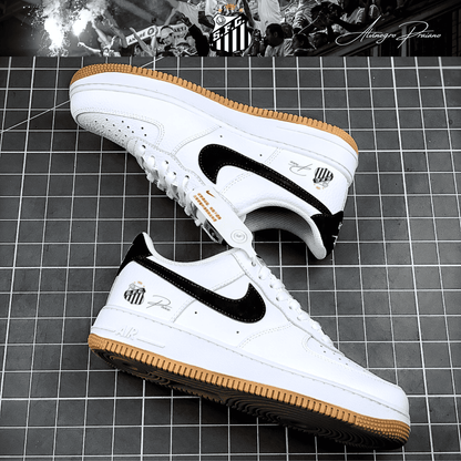 Exclusivo: Tênis Air Force White Black Obsidian Signature Customizado do Santos + *BRINDE 1x Caneca Oficial* - EDIÇÃO LIMITADA