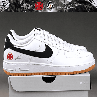 Exclusivo: Tênis Air Force White Black Obsidian Signature Customizado do Vasco + *BRINDE 1x Caneca Oficial* - EDIÇÃO LIMITADA