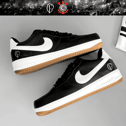 Exclusivo: Tênis Air Force White Black Obsidian Signature Customizado do Timão + *BRINDE 1x Caneca Oficial* - EDIÇÃO LIMITADA