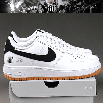 Exclusivo: Tênis Air Force White Black Obsidian Signature Customizado do Santos + *BRINDE 1x Caneca Oficial* - EDIÇÃO LIMITADA